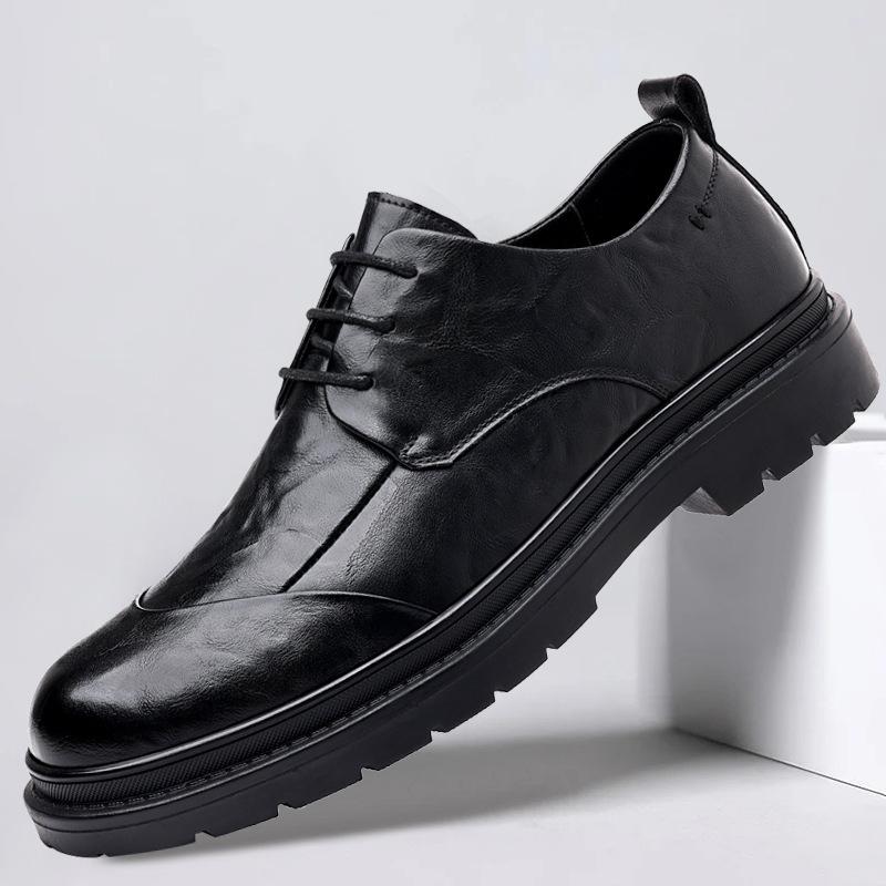 

Модные повседневные кожаные туфли из коровьей кожи для мужчин, весна-осень, новые дизайнерские туфли на шнуровке в британском стиле для жениха, свадебные туфли для мужчин 38