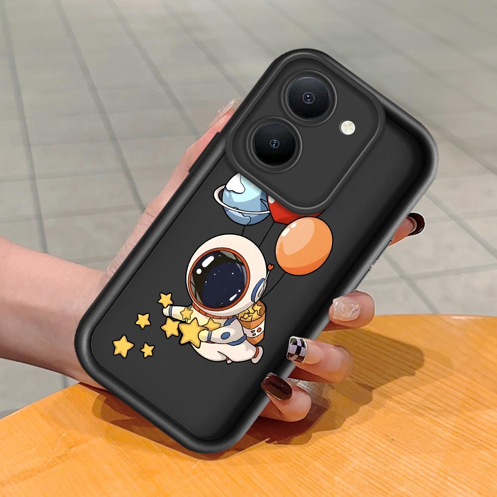 Soft Silicone Square Ladder Printing Pattern Phone Casing Full Cover Camera Shockproof Protection Rubber Case for Vivo