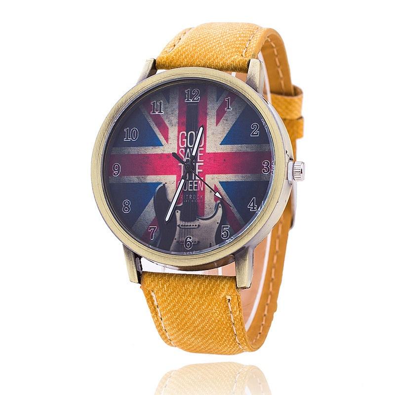 Negozio moderno Chitarra retrò Bandiera britannica Modello donne Orologio  da polso in pelle Al quarzo Orologio da polso acquista in modo economico —  spedizione gratuita, recensioni reali con foto — Joom