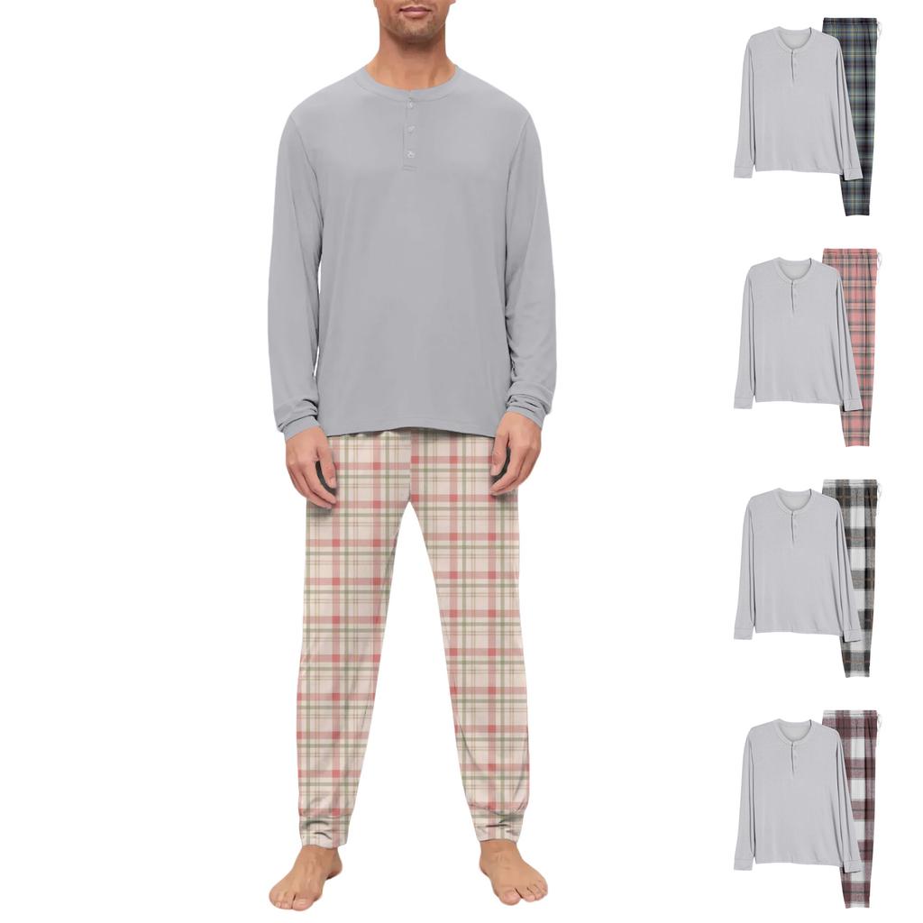 Herren-Pyjama-Set, Langarm und lange Hose, zweiteilig