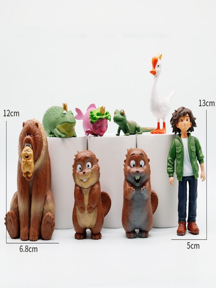 8Pcs/Set Anime Hoppers Beaver Transformation Plan Action Figures Toy Beaver Collectible Model Doll Fans Gift
