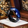 Aurora Titanium Steel Polished Comfort Fit Ring, 8MM Wide, Unisex Jewelry