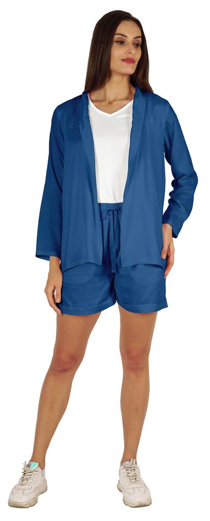 Inkmeso Elegant Shrug  & Shorts Set For Women  s 3 Piece Outfits Loungewear Summer