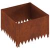 Lawn Edging 4 pcs 60 x 60 x 35 cm Steel Rusty