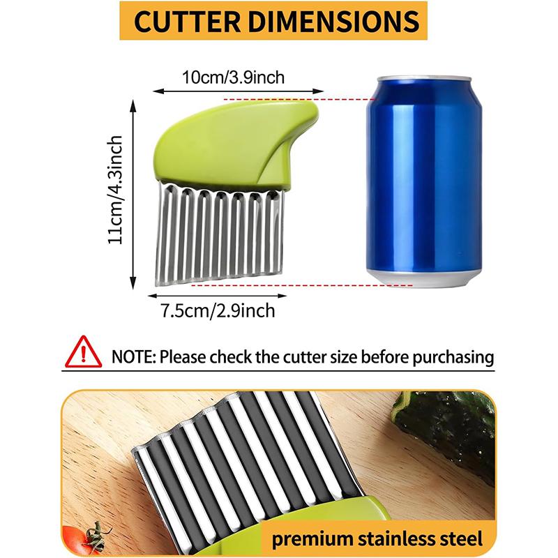 1 Pcs Crinkle Cutter Stainless Steel Potato Carrot Chip Vegetable Crinkle Wavy Chopper Cutter Fry Slicer Kitchen Accessories