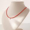 J.Lauren N0925 Crimson Bead Smile Silver Chokerhalsband