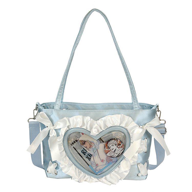 Sac Ita Cœur en Dentelle Anime Doux & Cool Épicé pour Femmes - Petit Sac Bandoulière/Épaule/Aisselle