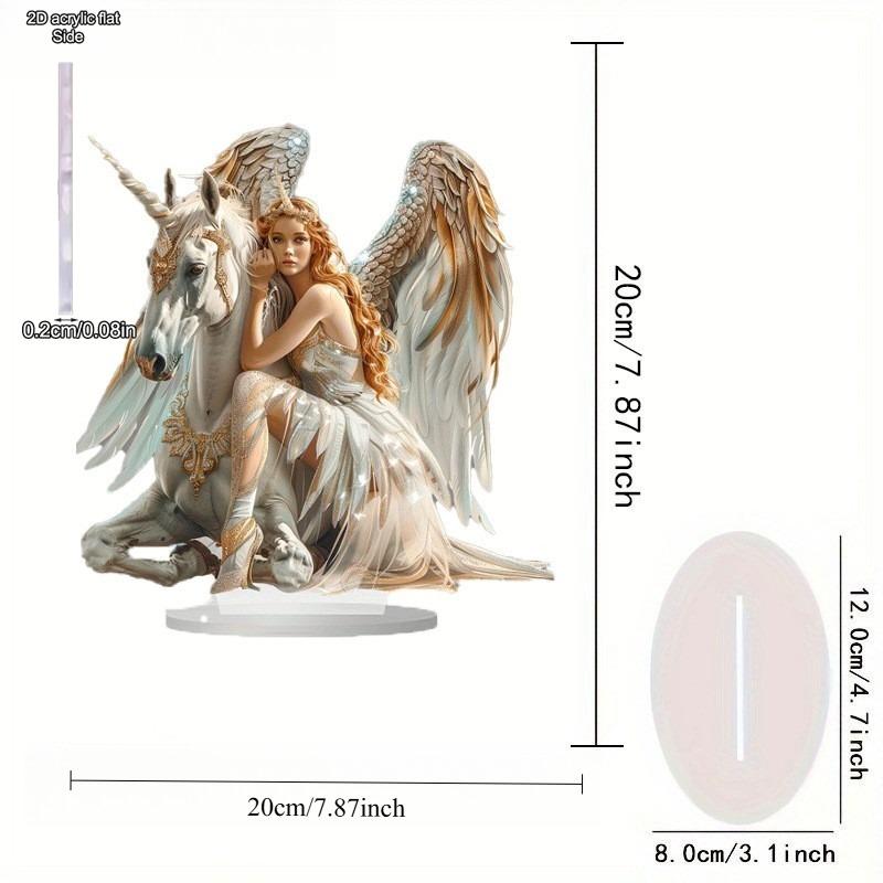 Angel and Horse, Ponytail Home Tabletop Decorations, Home and Office Desktop Decoration, Unique Gift for Nature Enthusiasts, Nurseries, Home Desk Liv