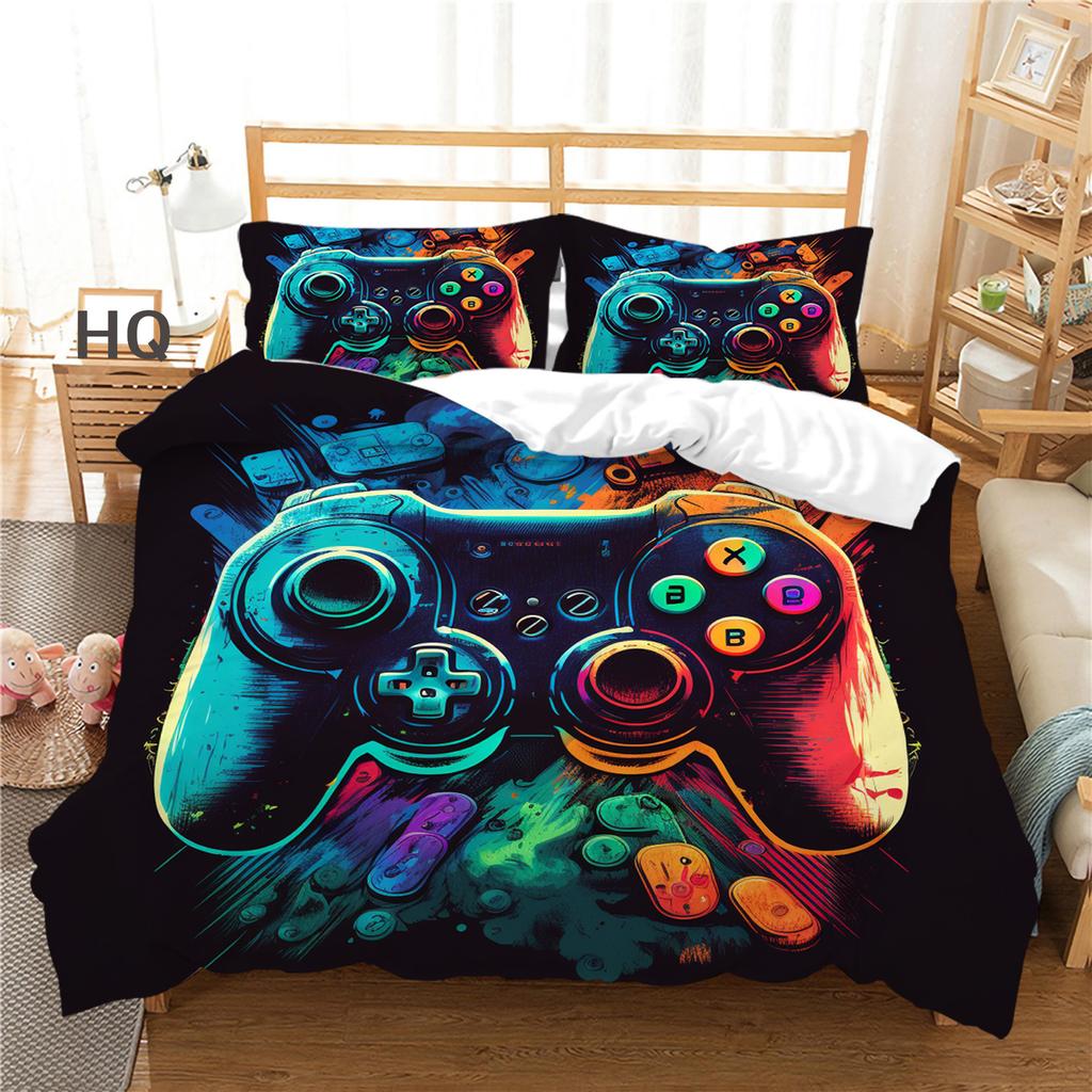 Gamepad Spielekonsole Serie Kissenbezug Bettbezug Zwei- oder Dreiteiliges Set 3D Digitaldruck