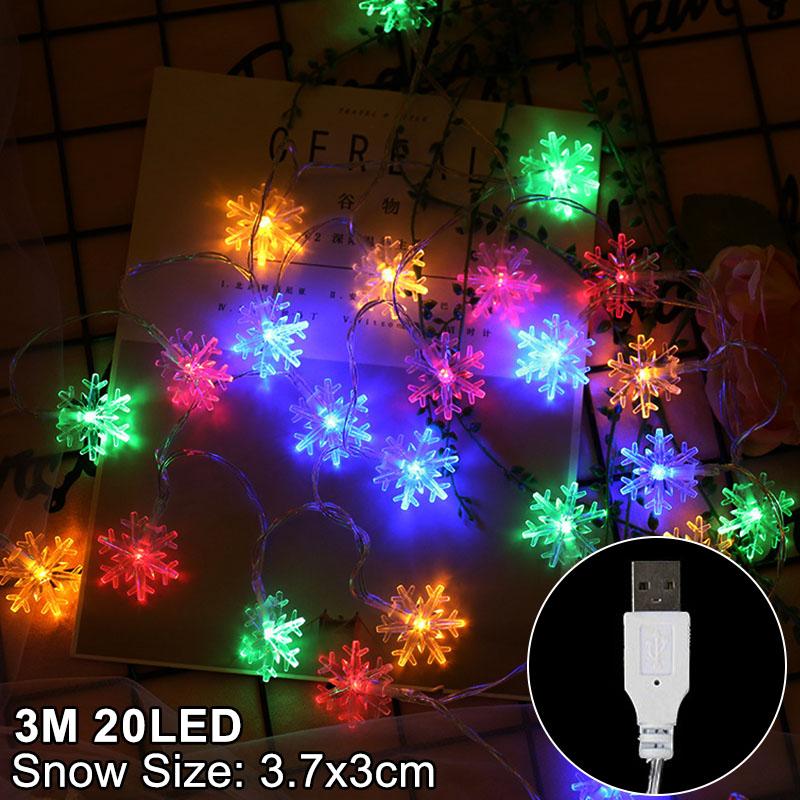 Schneeflocken LED Licht Weihnachtsdekorationen für Zuhause Hängende Girlande Weihnachtsbaumdekor Ornament 2025 Navidad Xmas Geschenk Neujahr