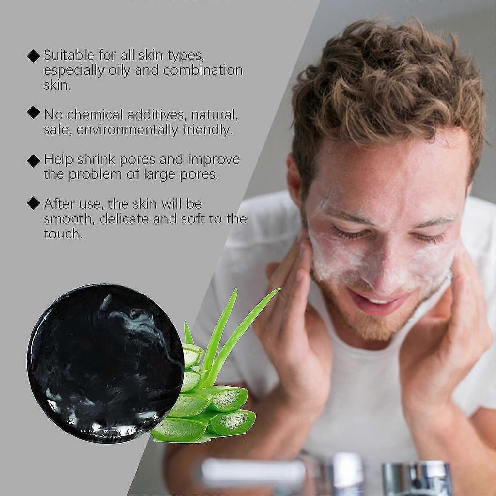 Face Soap, Natural Volcanic Mud Soap, Volcanic Mud Cleaning Soap, Black Soap Bar, Facical and Body Wash for Men Women