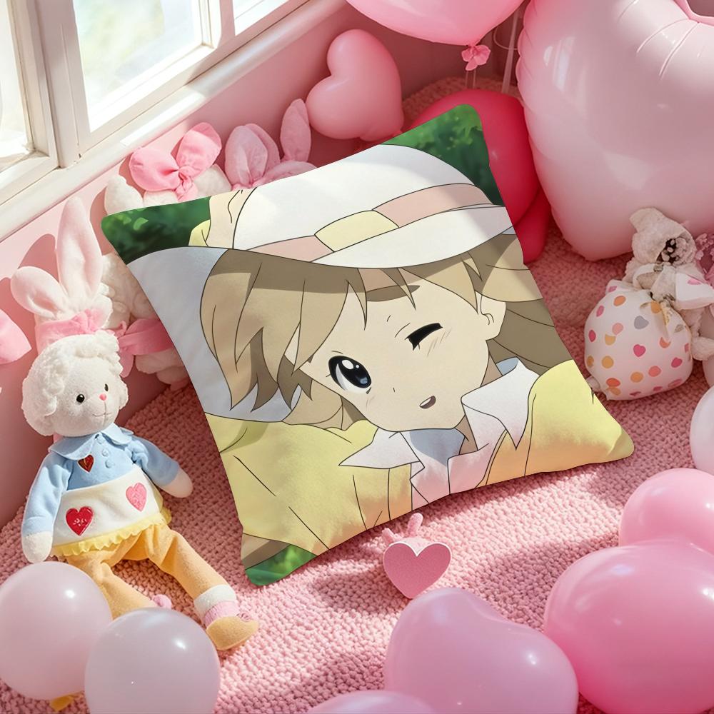 cute Anime K-K-ON Classic Cushion Cover Pattern Printed Pillowcase for Living Room Sofa Cushion Cover & Bedroom Decor