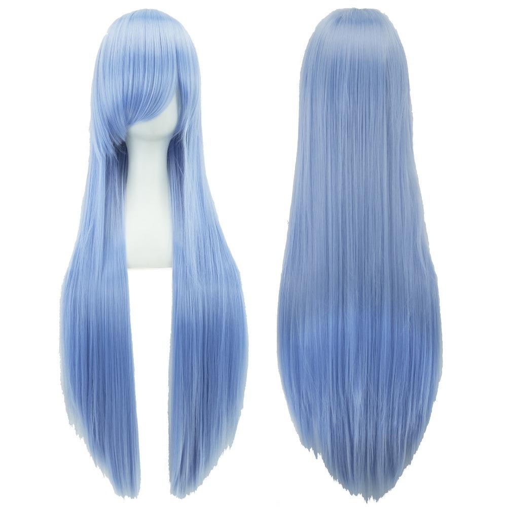 80cm Long Synthetic Hair Heat Resistance Anime Straight Hairpiece Halloween Cosplay Wigs for Women