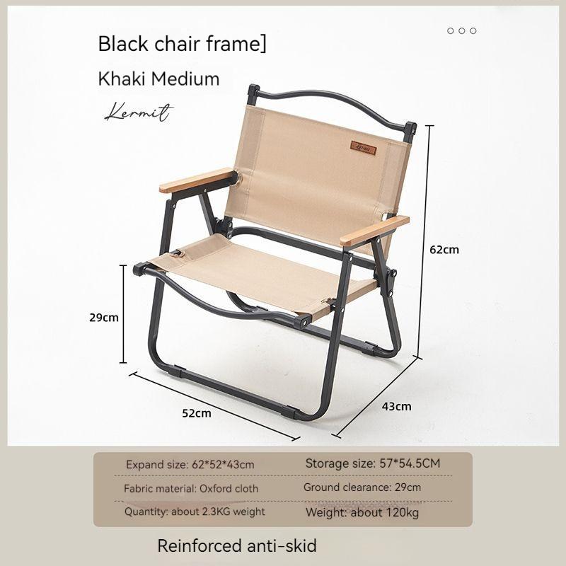 GIANXI Summer Outdoor Camping Green Folding Chair Aluminum Black Frame Portable ultra-light Fishing Chair Barbecue Beach Chair