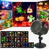 Christmas Halloween Lights Projector Waterproof Indoor Motion Remote Control LED 16 Slides Holiday Lamp Party Outdoor Garden House Room Night Light