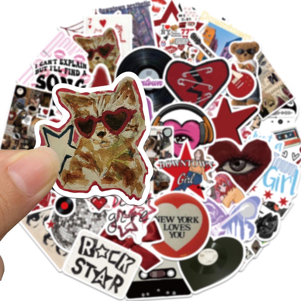 50 American Y2K Downtown Girl Stickers for Phone, Laptop, and Water Bottle