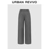 UR 2025 Autumn Women's Grey High-Waist Wide-Leg Pants