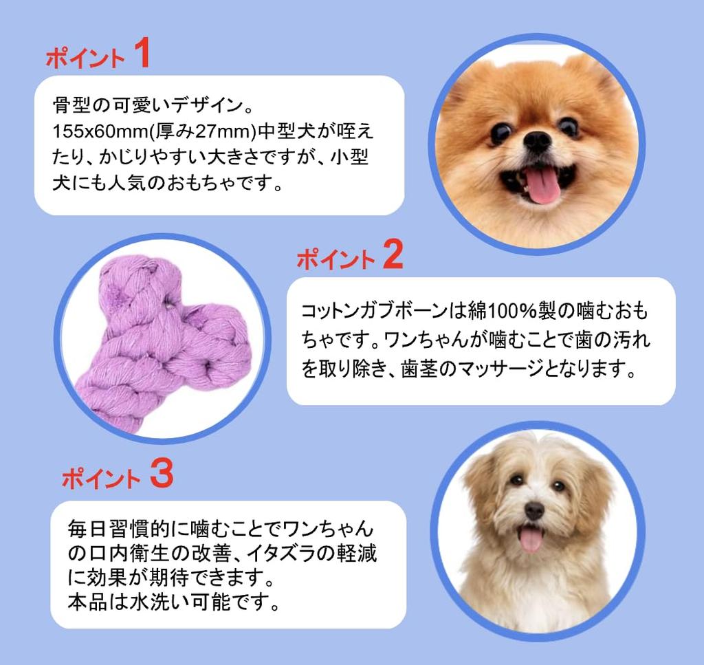 Cotton Gobble Dog Chew Dog Toy with Stress and for Medium Dogs x CHIPP'S Toy, Rope, Teething, Relief, Anti-Mischief, (Gray 2)