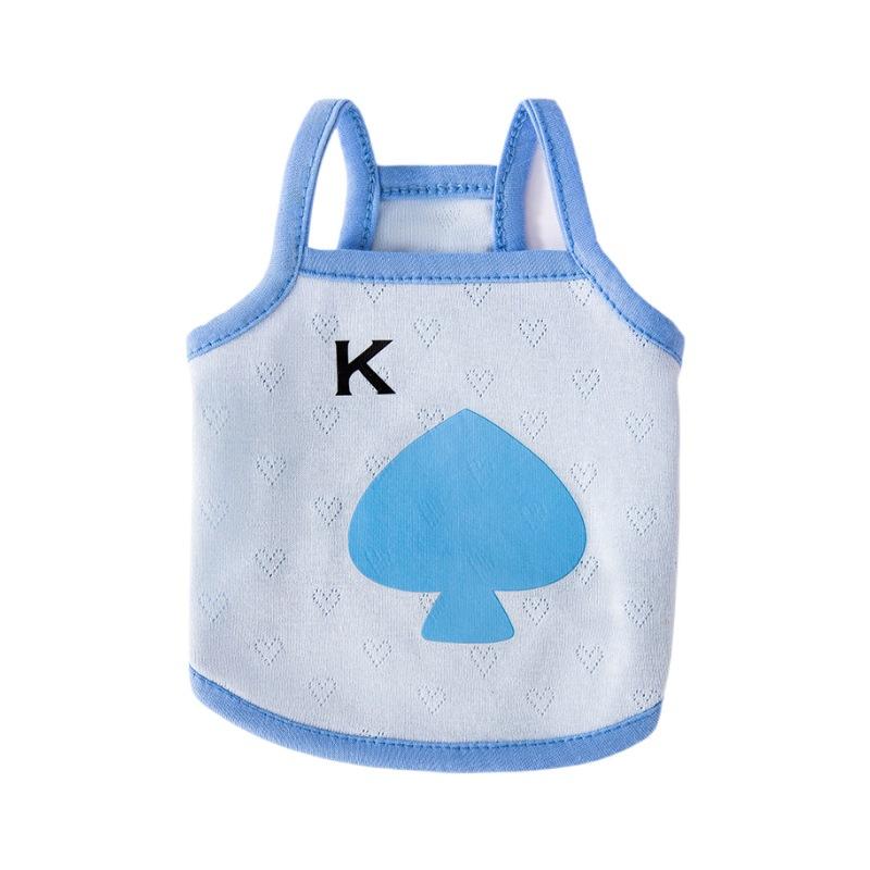 Spring/Summer Mesh Breathable Dog Clothes Cute Print Straps Small Dog Teddy Bear Vest Pet Clothing Puppy Clothes