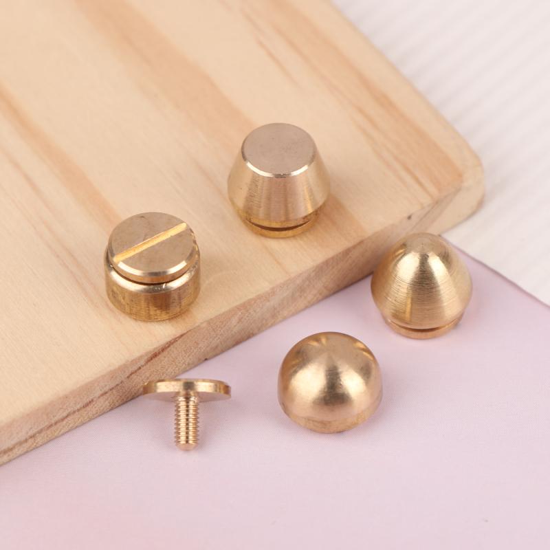 5Set High Quality Solid Brass Rivet And Screws Diy Leather Bag Decoration Suitcase Botton Feet Rivet Accessories