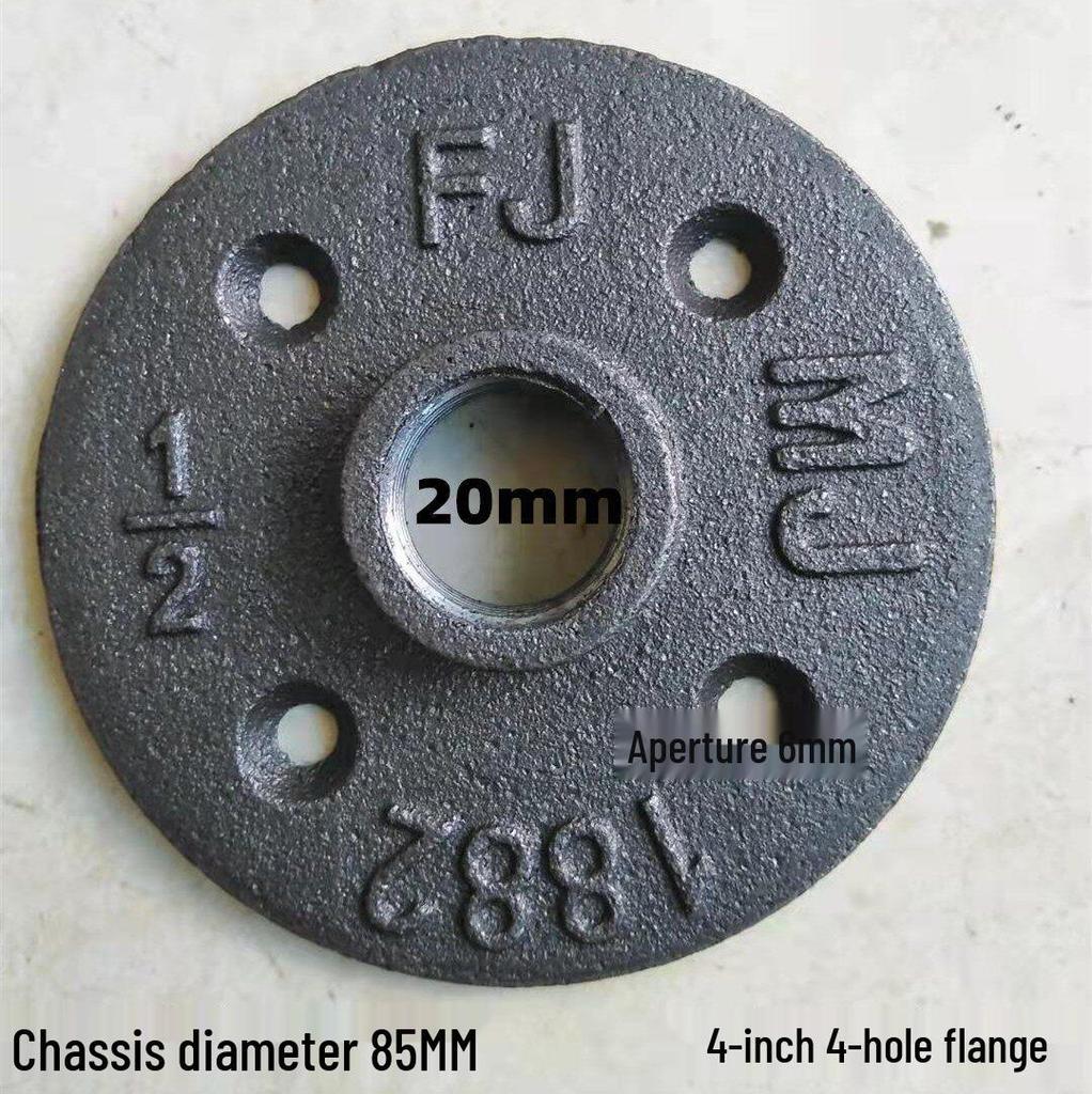 Decorative Cast Iron Shelf Connector Flange Plate - Retro Industrial Style