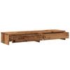 Dual Monitor Stand with Drawers Rustic Wood Look 100 X 27 X 15 Cm