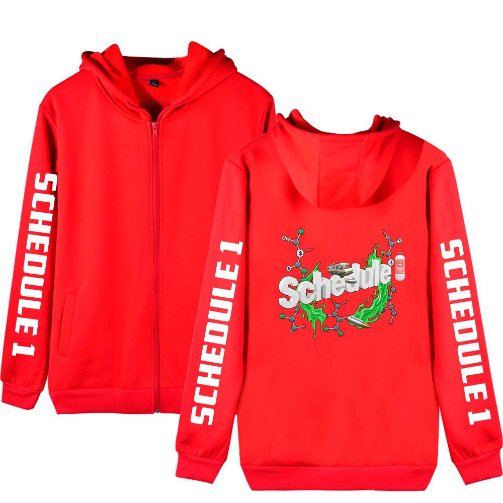 

Fashion Hooded Top Women Men s Schedule I Letters Print Zipper Jacket Hip-hop Street Sports Couple Casual Loose Hoodie XXS червоний