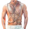 Catena Corpo Uomo, Catena Corpo Punk Sexy Imbracatura Petto Catene Clubwear Catena Petto Argentata Accessori Costume Clubwear