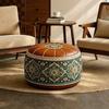PU Leather Boho Style Seat Cushion Cover Unstuffed Storage Leg Bench Sofa Stool Cover  Balcony