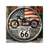 שלט אמנות קיר ממתכת וינטג' Route 66 קישוט בר