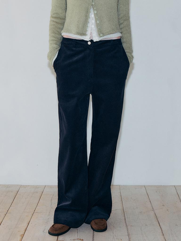 ETMON Corduroy Flare Pants, Navy