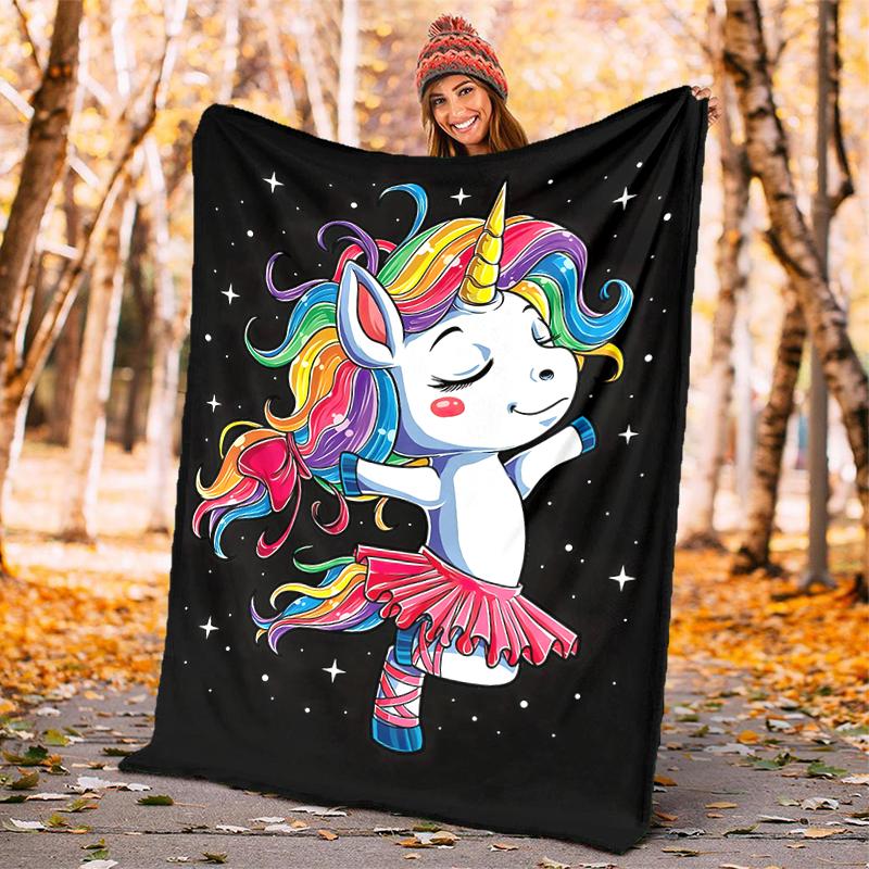 1PC Unicorn Blanket, Al Season Lightweigh Poster Blanket Home Office Outdoor Nap Multifunc Poster Blanketional Blanket