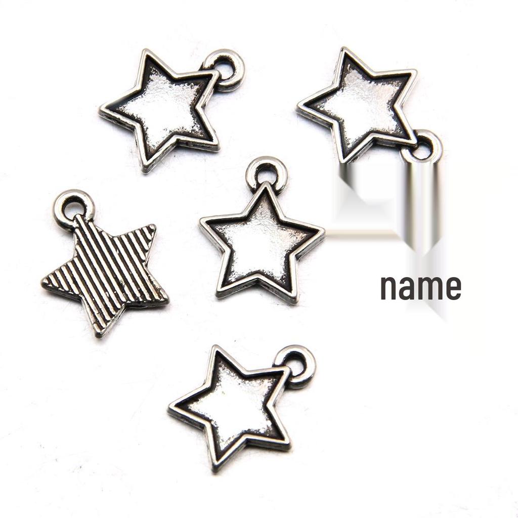 Pentagram Style 22 Antique Silver Pendant: Handmade Natural Charm Jewelry Accessory