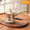 Stainless Steel Coffee Pot with Lid Chocolate Butter Milk Cup Coffee Tea Melting Jug Moka Pot for Office Home Kitchen