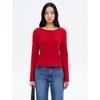 8 Seconds Boat Neck Ribbed Pullover Red