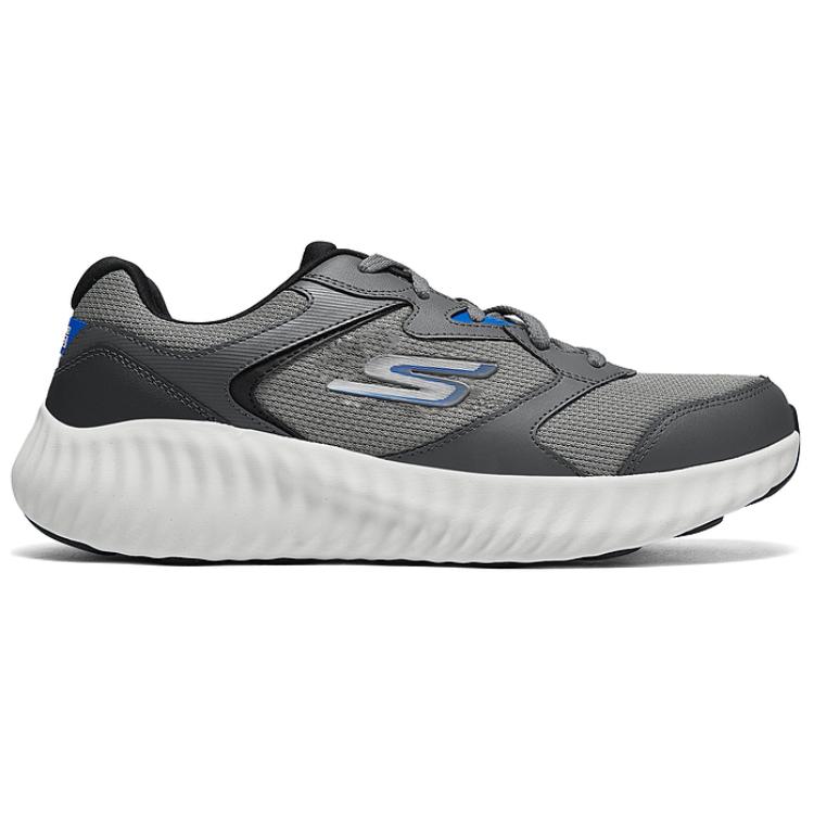 Skechers Ve Cómodo Cuero Sintético Duradero Zapatillas de Correr de Caña Baja Hombre Zapatillas Grises 220383-GRY