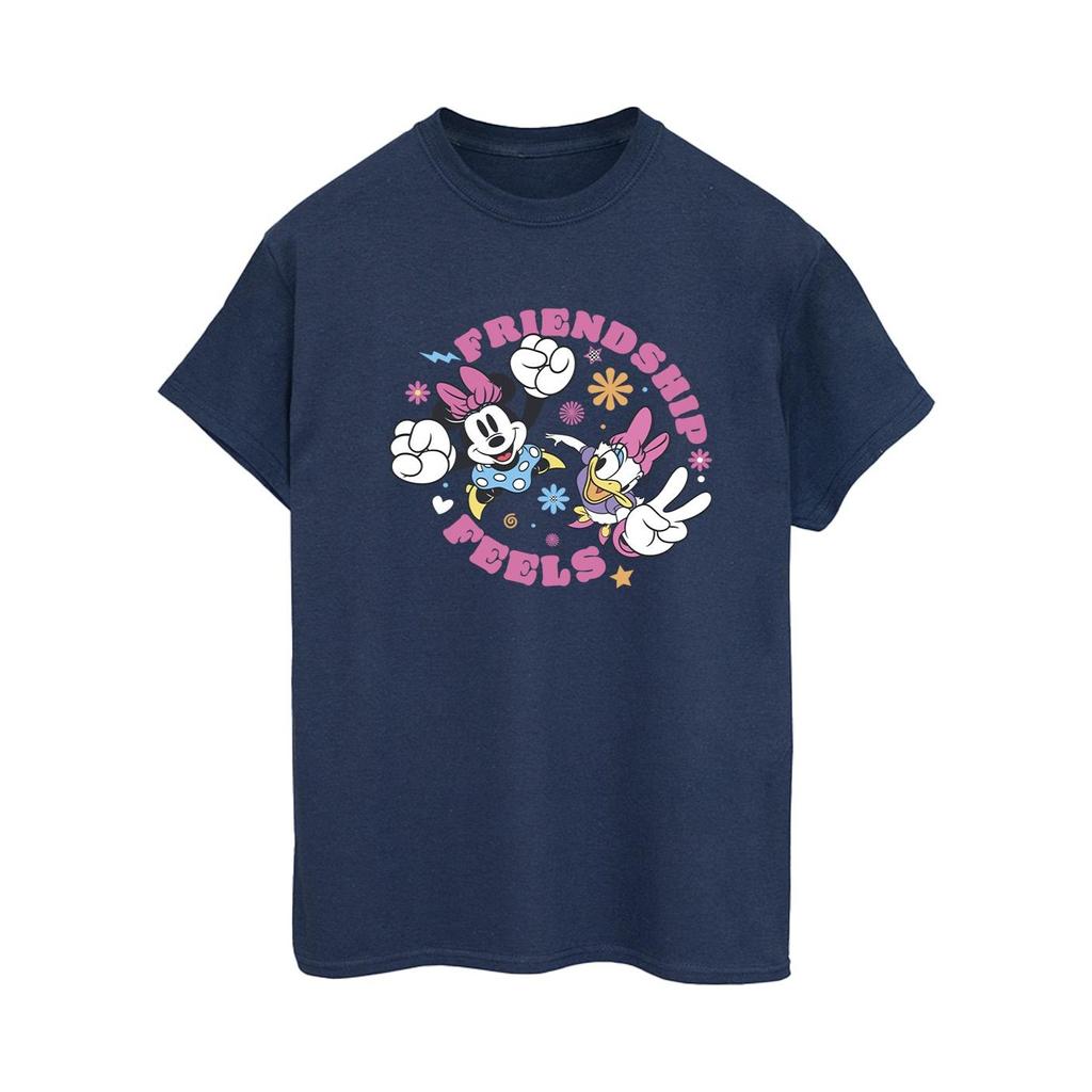 Disney Womens/Ladies Minnie Mouse Daisy Friendship Cotton Boyfriend T-Shirt
