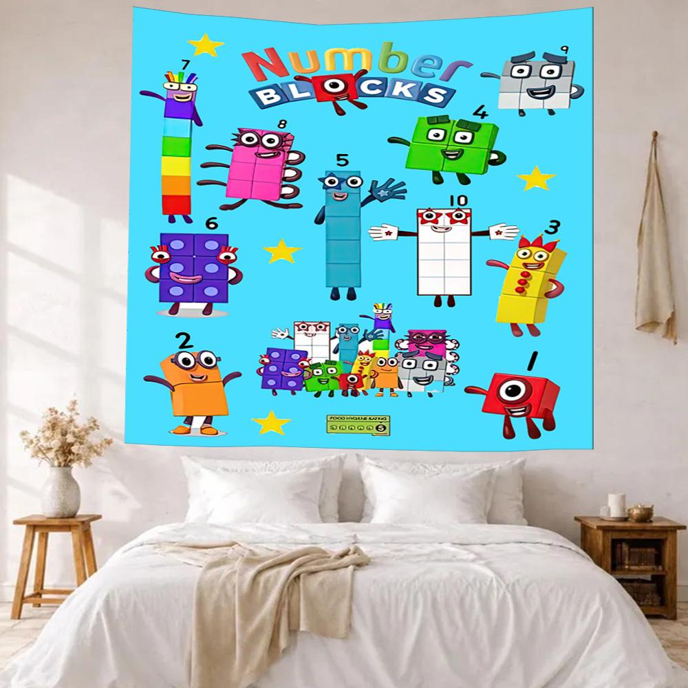 Numberblocks Wall Decor Tapestry Art For Pet Memorial Birthdaywedding Party Backdrop Family Gift