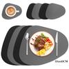 Faux Leather Placemats and Coaster Sets of 4 Dual-Sided PU Table Mat Hot Resistant Place Mats for Dining Table Christmas Decor