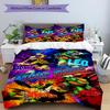 3pcs Custom Name Teenage Mutant Hero Printed Bedding Set Duvet Cover Closure Includes 1 Duvet Cover & 2 Pillowcases, Soft and Comfortable for All Seas