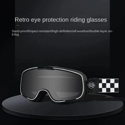 Gogle motocyklowe retro z powłoką przeciwmgielną, krótkowzroczność, okulary Harley, szyba przednia, pyłoszczelne, okulary Harley na każdą pogodę