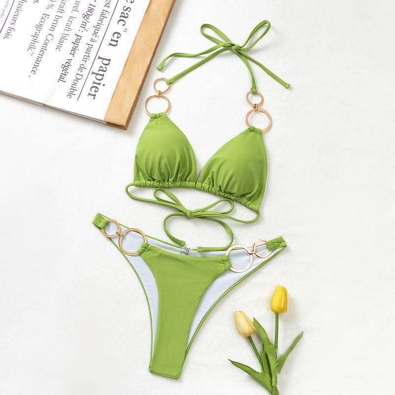 Solid Color Slim Body Pit Strip Swimsuit Pure Color Silm Sunken Stripe Swimsuit