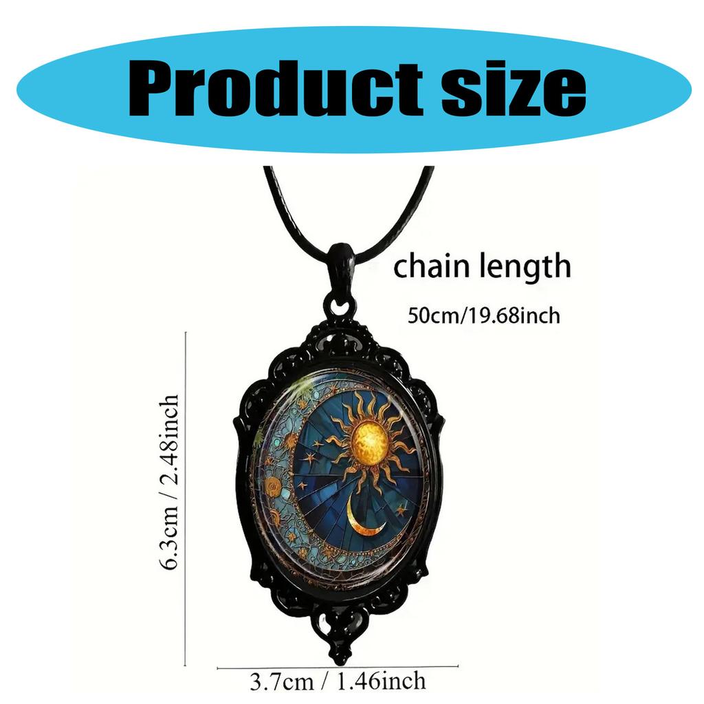Trendy Pendant Necklace Showcasing Moon and Sun Pattern Exquisite Chain Necklace Present for Fashion Enthusiasts