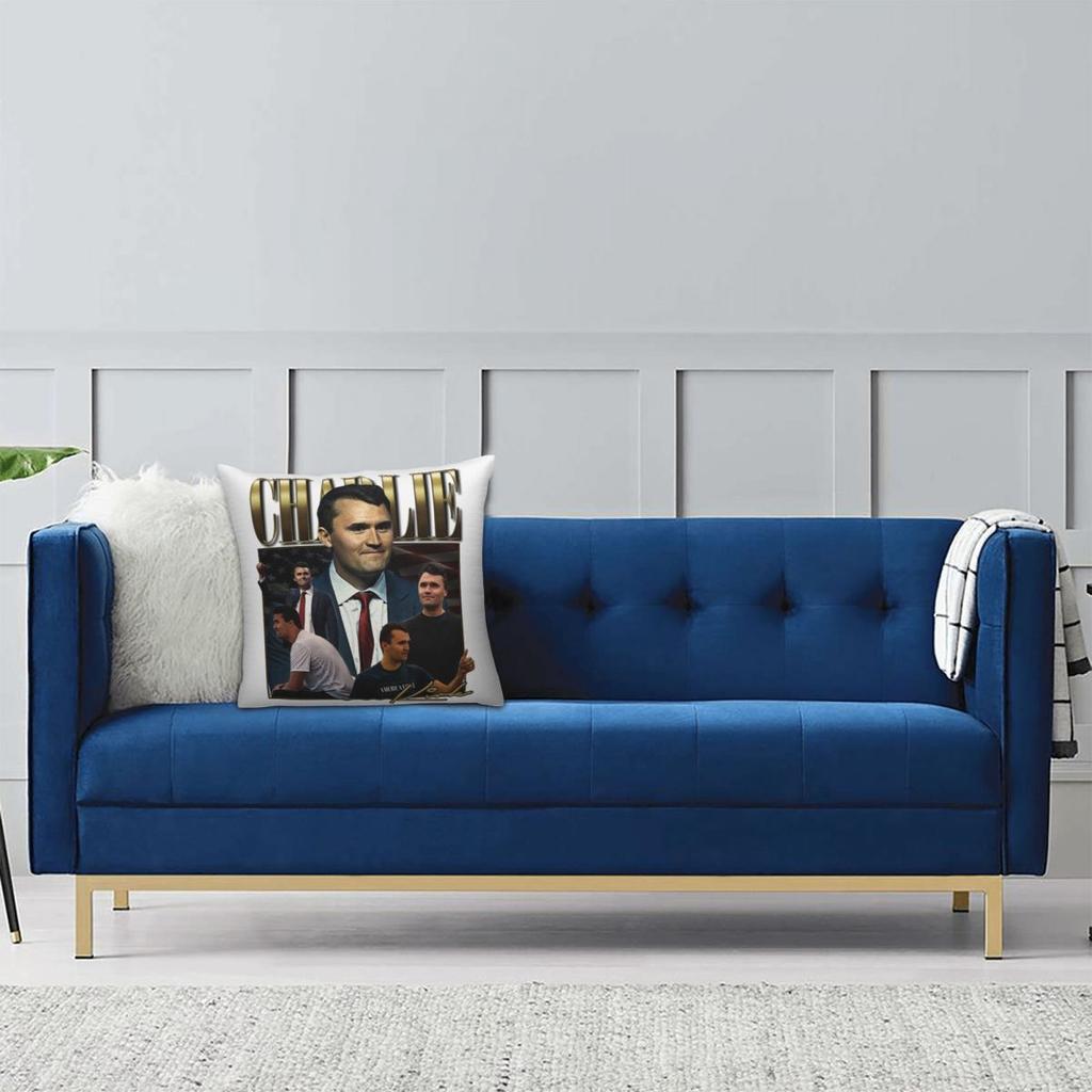 Charlie Kirk Pillowcase Soft Polyester Cushion Cover Decorations Pillow Case Cover Car Zipper 40*40Cm