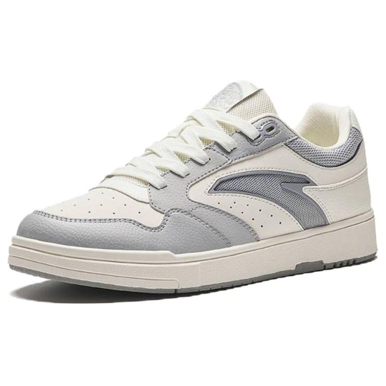Anta Street Play Gz Durable Breathable Low Top Skate Shoes Men Skate Shoes Gray Beige 112428011-2