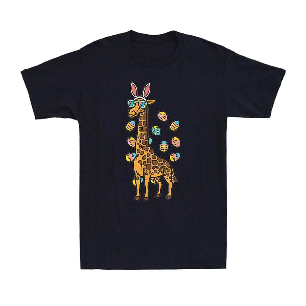 Giraffe Bunny Ears Glasses Eggs Cute Easter Day Animal Unisex T-shirt XXXXL