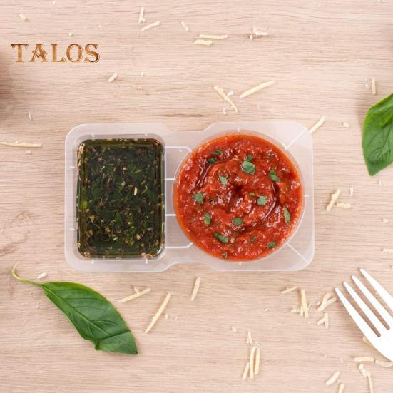 Double Compartment Condiment Container with Lids Disposable Sauce Box Leak-proof Dressing Holder for Sauces Snacks Salad