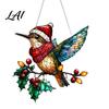 Natur-Thema Hängende Kunst Acryl Landschafts-/Vogel-Ornament Buntglas-Stil Anhänger Beidseitig Einzigartig Weihnachtsfeier Zubehör Dekoration