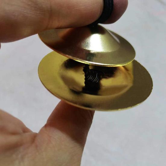 1 Paio Danza del Ventre Ottone Bel Suono Anello Elastico per Dita Compatto e Leggero Anti-caduta Colore Unico Prestazione Rame Superficie Liscia