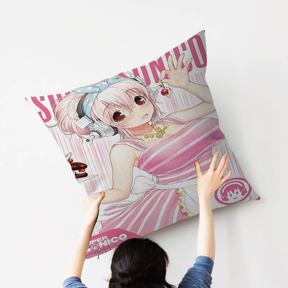 Beautiful Girl SUPERSONICO Pillow Anime Pillow Sofa Bed Head Pillow Cover Cushion Cover 45x45 cm Fashion